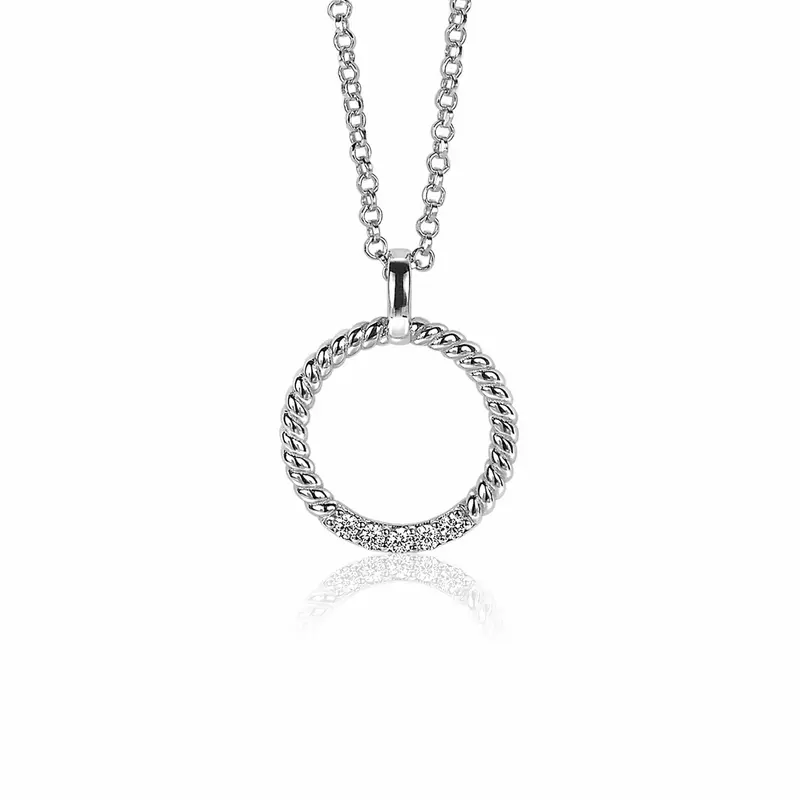 ZINZI Zilveren Hanger met Witte Zirkonia ZIH2128