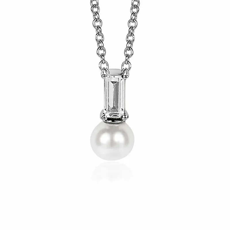 ZINZI Zilveren Hanger met Witte Zirkonia ZIH2135