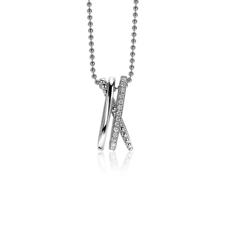ZINZI Zilveren Hanger met Witte Zirkonia ZIH2141