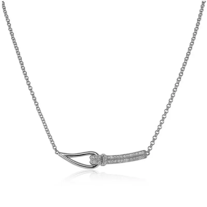 ZINZI Zilveren Ketting met Witte Zirkonia MVC19
