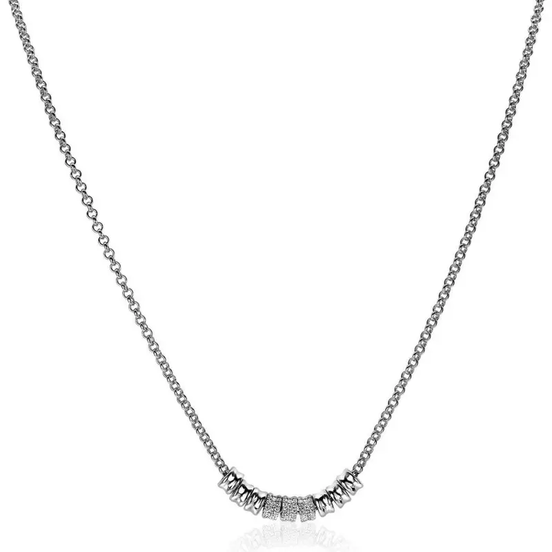 ZINZI Zilveren Ketting met Witte Zirkonia MVC22