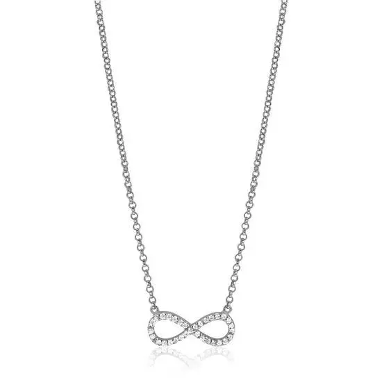 ZINZI Zilveren Ketting met Witte Zirkonia ZIC1065