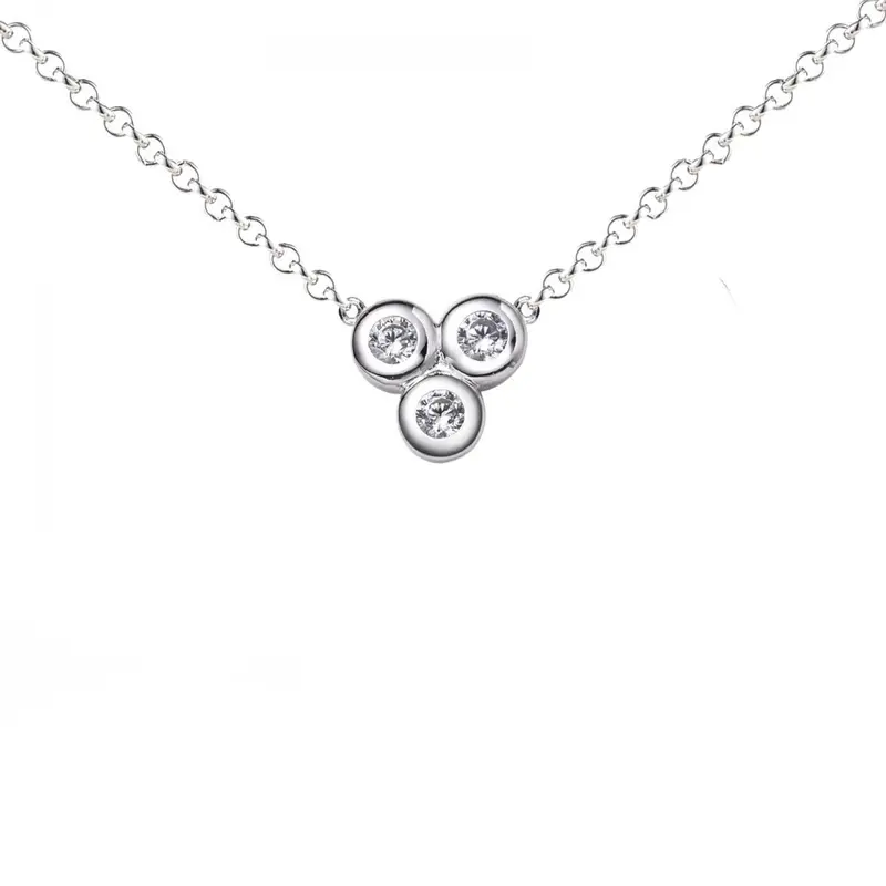 ZINZI Zilveren Ketting met Witte Zirkonia ZIC1442