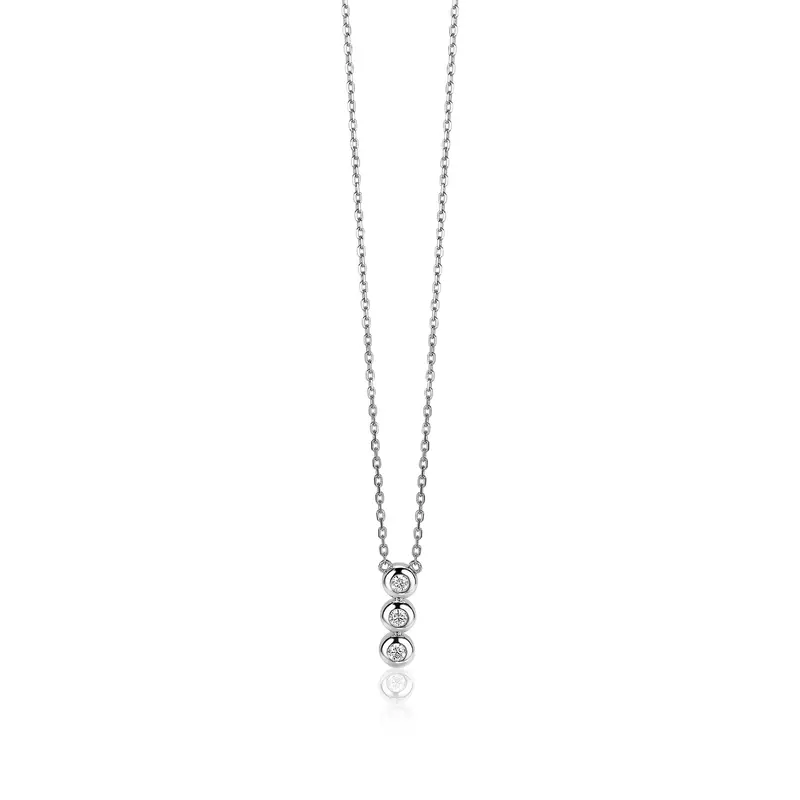 ZINZI Zilveren Ketting met Witte Zirkonia ZIC1443