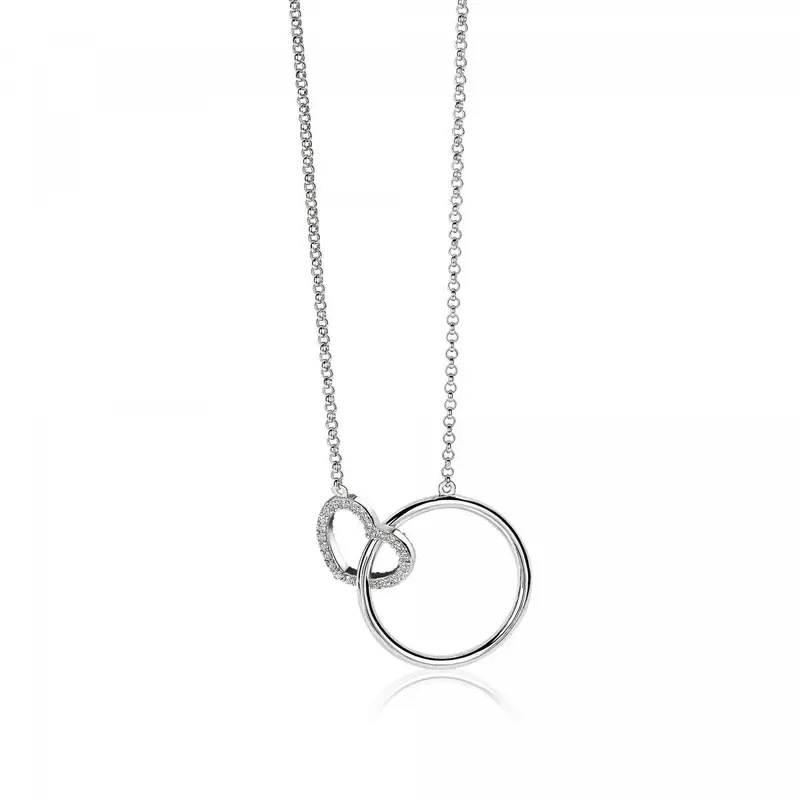 ZINZI Zilveren Ketting met Witte Zirkonia ZIC1483