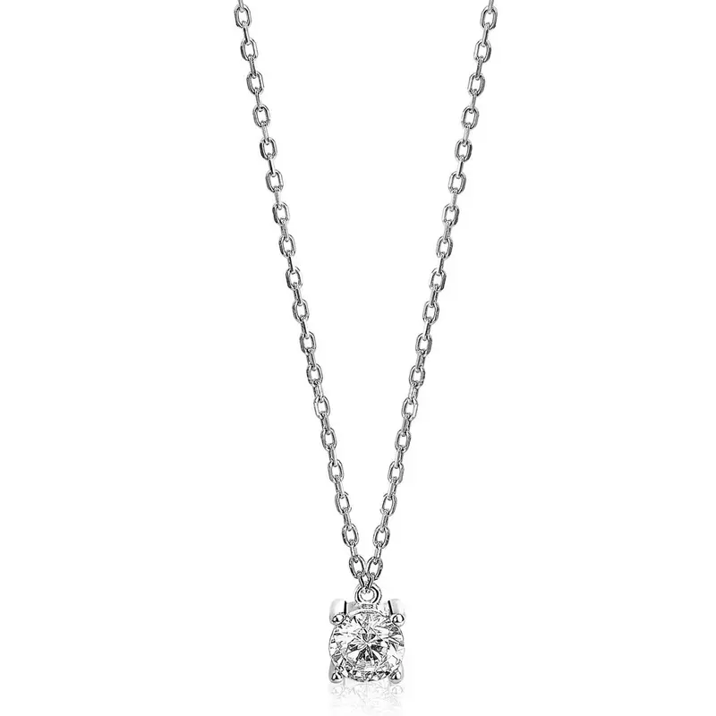 ZINZI Zilveren Ketting met Witte Zirkonia ZIC1750