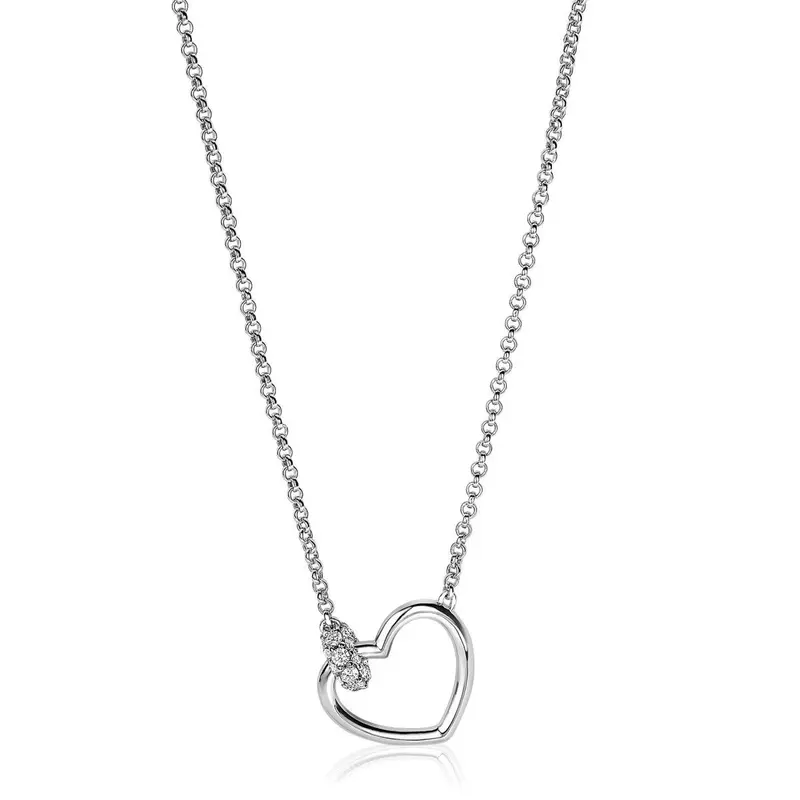 ZINZI Zilveren Ketting met Witte Zirkonia ZIC1755