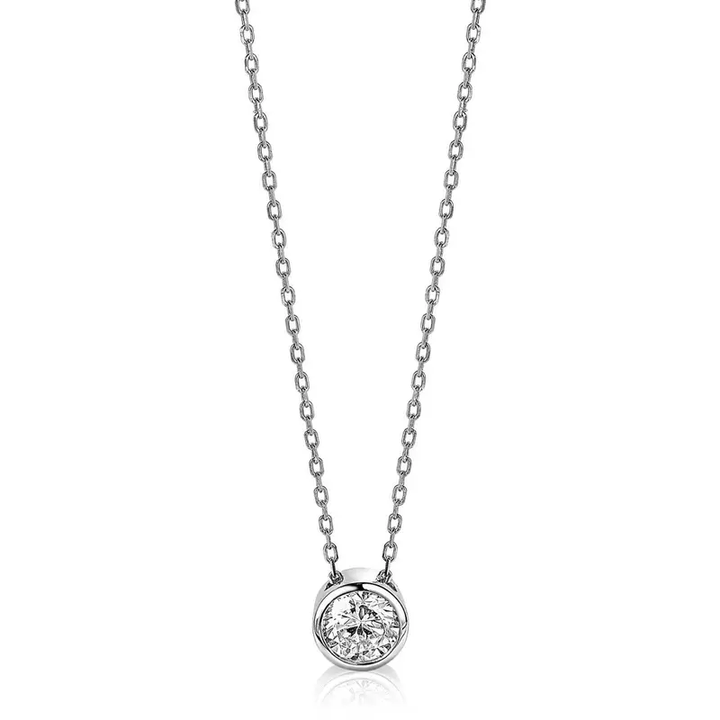 ZINZI Zilveren Ketting met Witte Zirkonia ZIC1775
