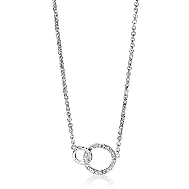 ZINZI Zilveren Ketting met Witte Zirkonia ZIC1782