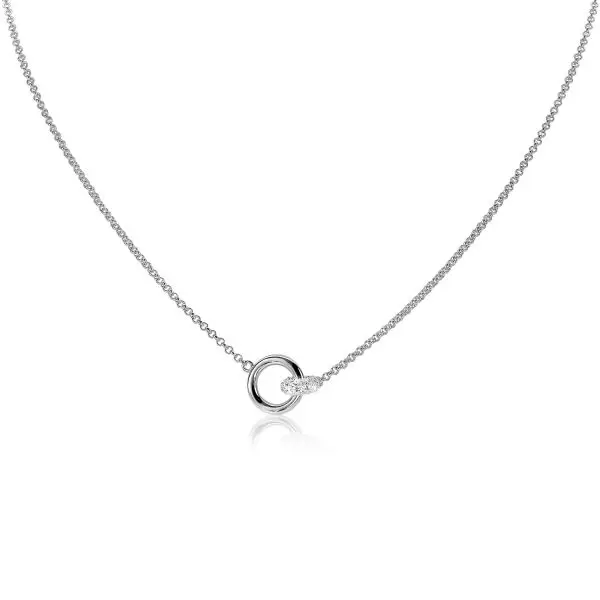 ZINZI Zilveren Ketting met Witte Zirkonia ZIC1830