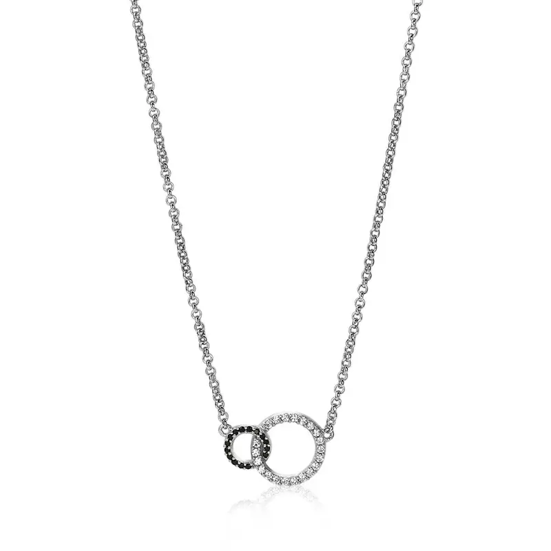ZINZI Zilveren Ketting met Witte Zirkonia ZIC1987