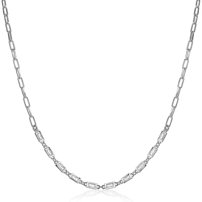 ZINZI Zilveren Ketting met Witte Zirkonia ZIC1993