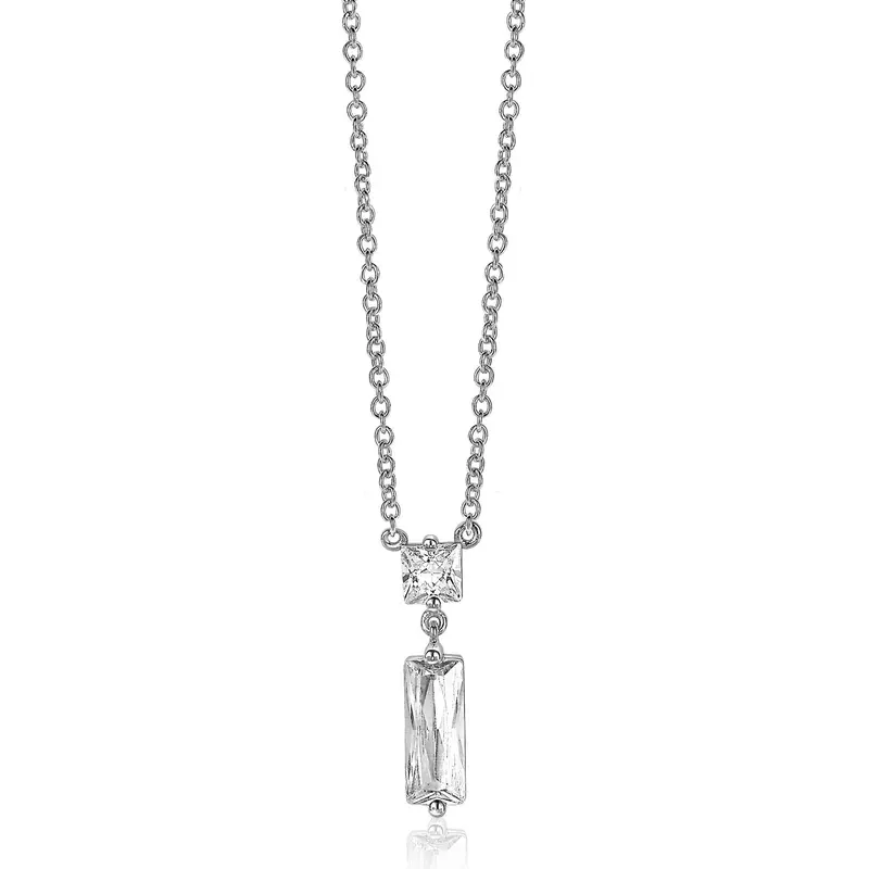 ZINZI Zilveren Ketting met Witte Zirkonia ZIC2056
