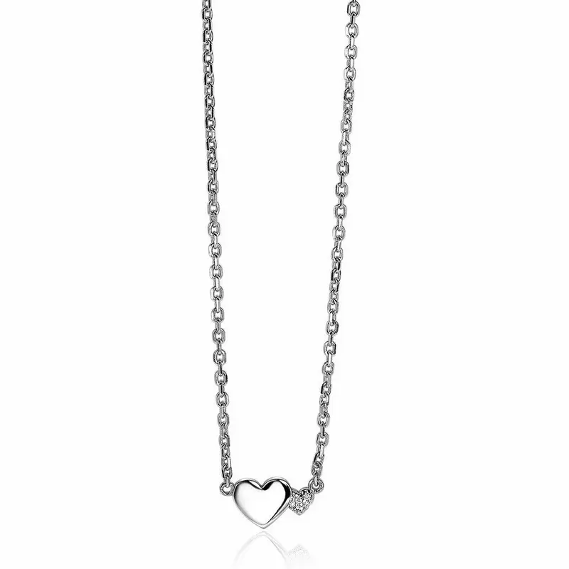 ZINZI Zilveren Ketting met Witte Zirkonia ZIC2137