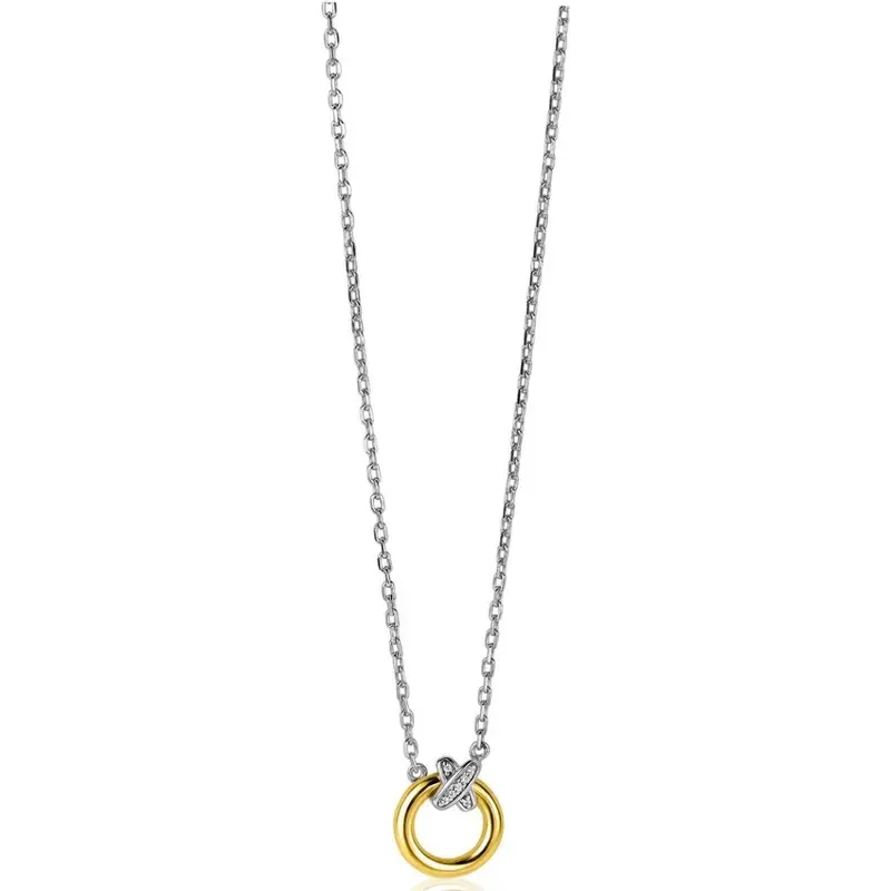 ZINZI Zilveren Ketting met Witte Zirkonia ZIC2249