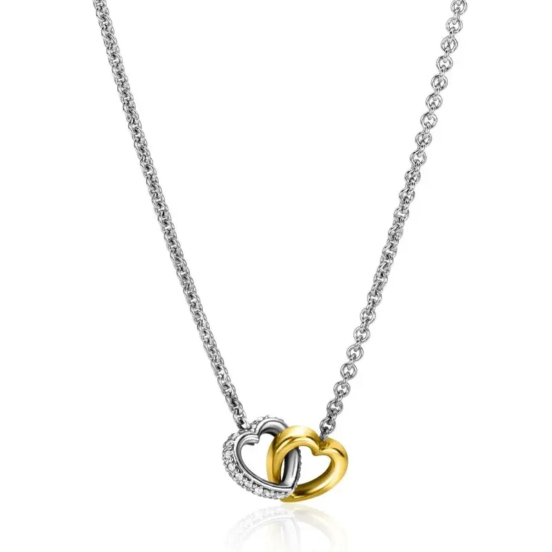 ZINZI Zilveren Ketting met Witte Zirkonia ZIC2276
