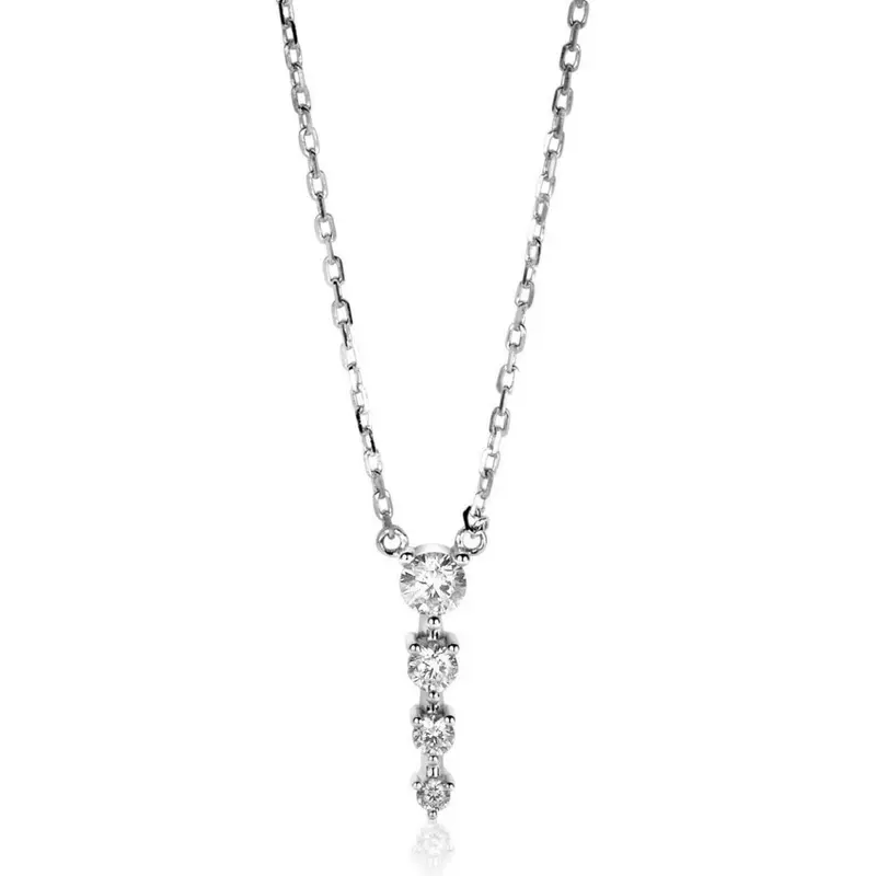 ZINZI Zilveren Ketting met Witte Zirkonia ZIC2328