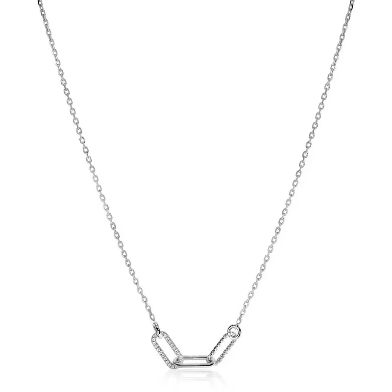 ZINZI Zilveren Ketting met Witte Zirkonia ZIC2330