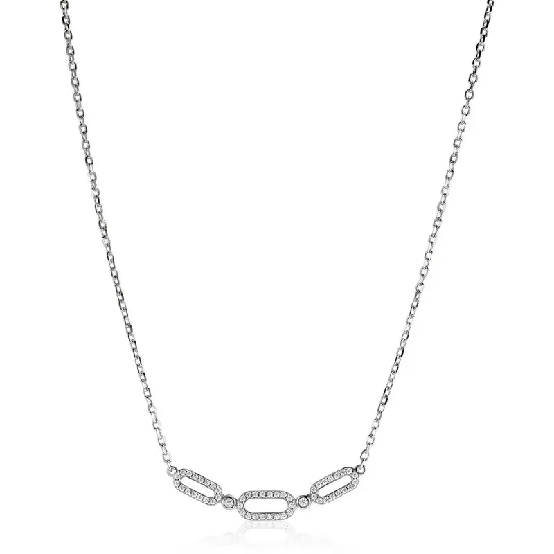ZINZI Zilveren Ketting met Witte Zirkonia ZIC2398