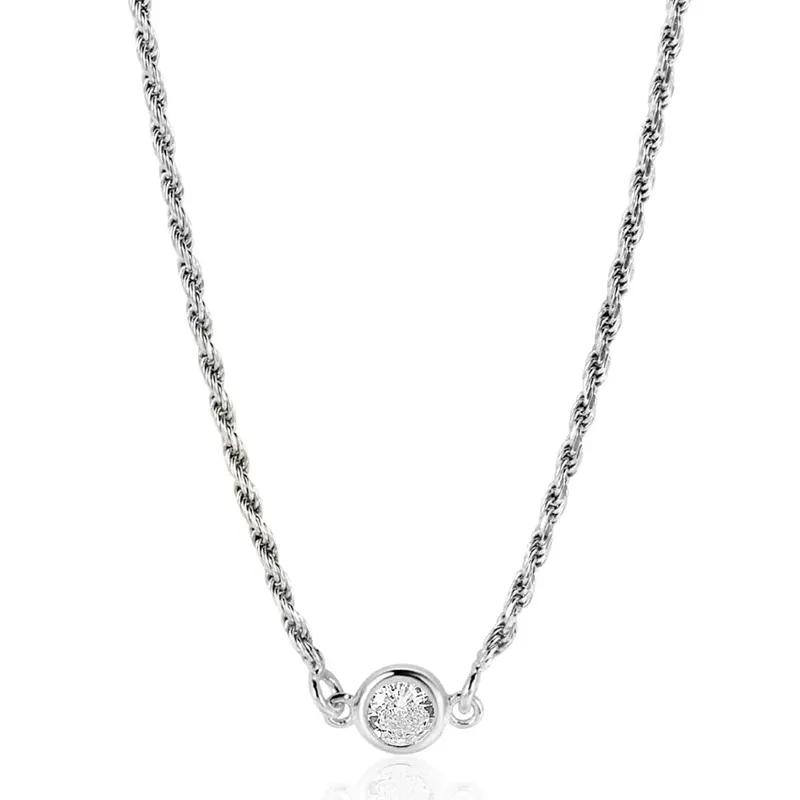 ZINZI Zilveren Ketting met Witte Zirkonia ZIC2461