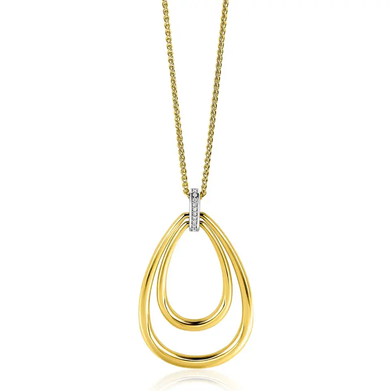 ZINZI Zilveren Ketting met Witte Zirkonia ZIC2489Y