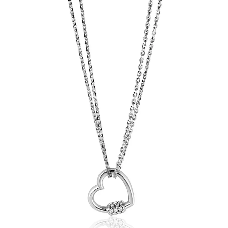 ZINZI Zilveren Ketting met Witte Zirkonia ZIC2507