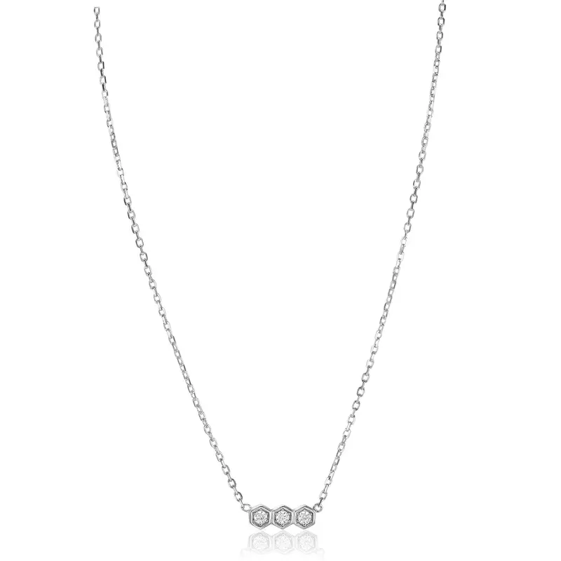ZINZI Zilveren Ketting met Witte Zirkonia ZIC2543