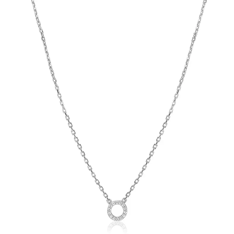 ZINZI Zilveren Ketting met Witte Zirkonia ZIC2550