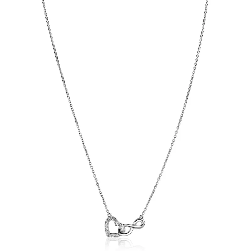 ZINZI Zilveren Ketting met Witte Zirkonia ZIC2596