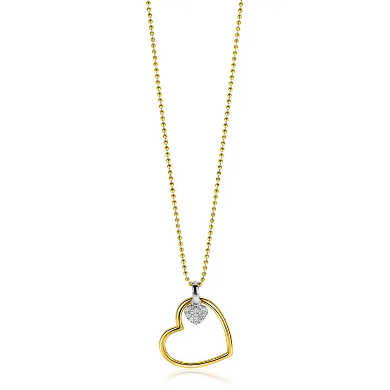 ZINZI Zilveren Ketting met Witte Zirkonia ZIC2621