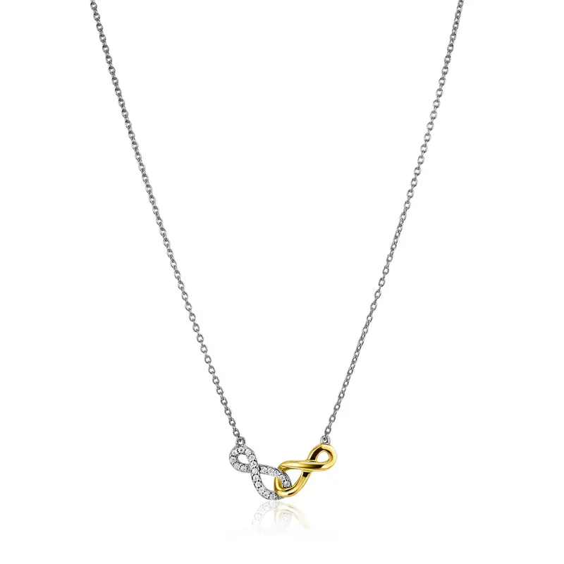 ZINZI Zilveren Ketting met Witte Zirkonia ZIC2649