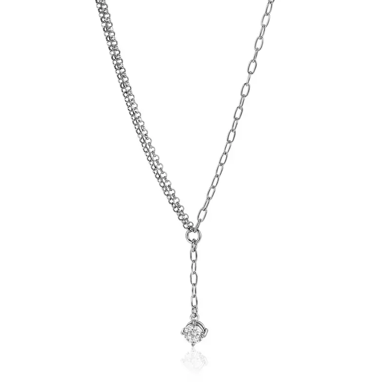 ZINZI Zilveren Ketting met Witte Zirkonia ZIC2660