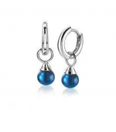 ZINZI Zilveren Oorbedels met Blauwe Parel ZICH1749B