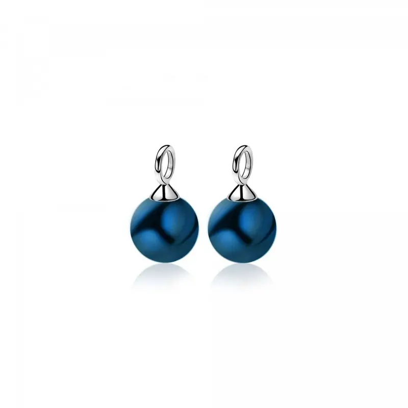 ZINZI Zilveren Oorbedels met Blauwe Parel ZICH266B