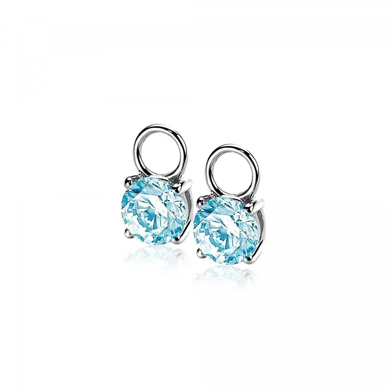 ZINZI Zilveren Oorbedels met Blauwe Zirkonia ZICH1300B