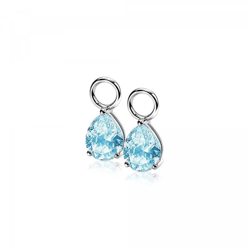 ZINZI Zilveren Oorbedels met Blauwe Zirkonia ZICH1302B