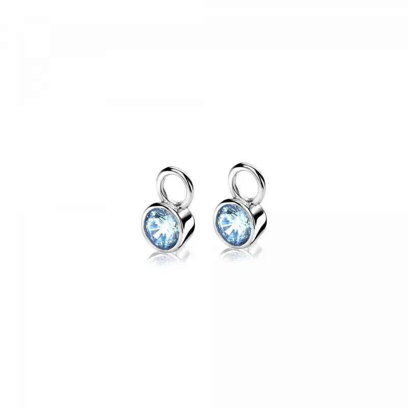 ZINZI Zilveren Oorbedels met Blauwe Zirkonia ZICH1486B