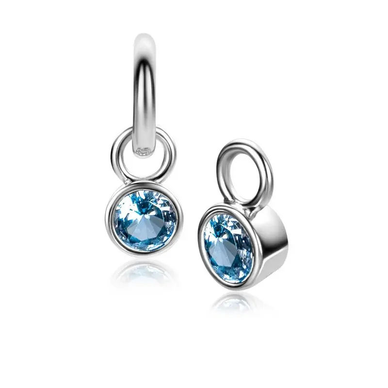 ZINZI Zilveren Oorbedels met Blauwe Zirkonia ZICHZ-DEC