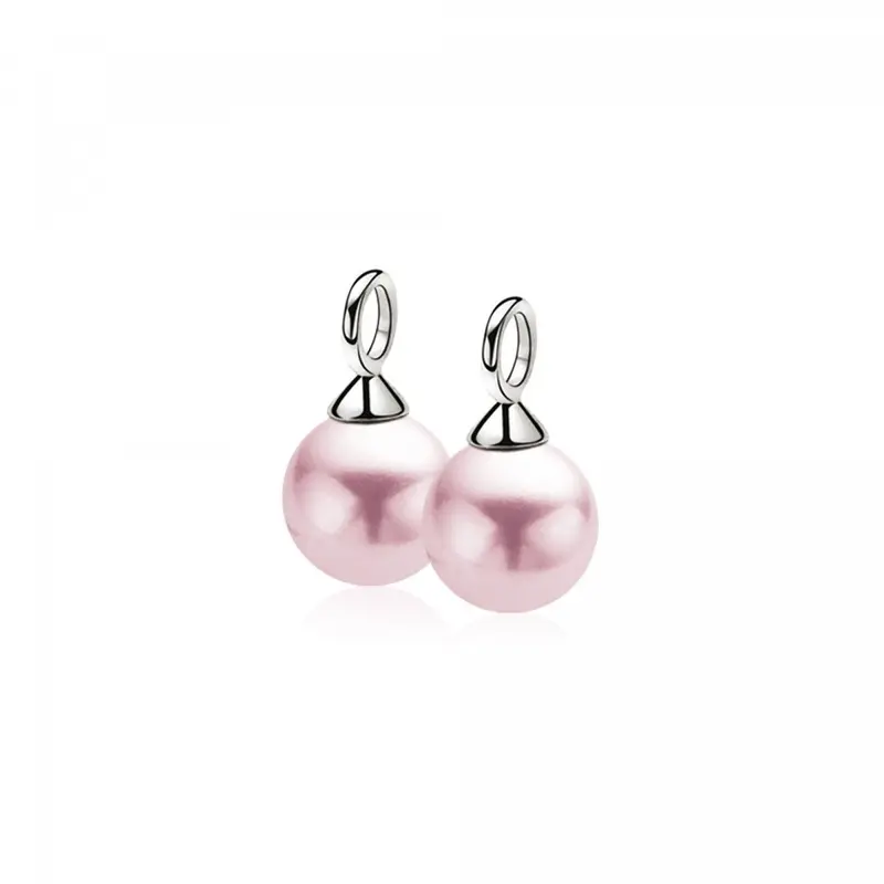 ZINZI Zilveren Oorbedels met Roze Parel ZICH266R