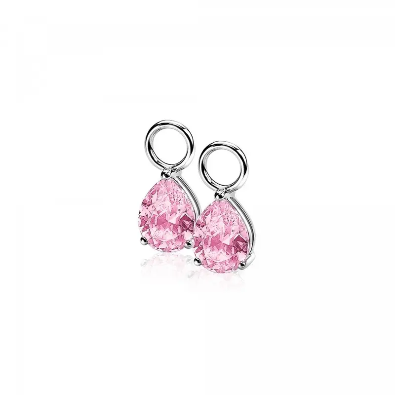 ZINZI Zilveren Oorbedels met Roze Zirkonia ZICH1302R
