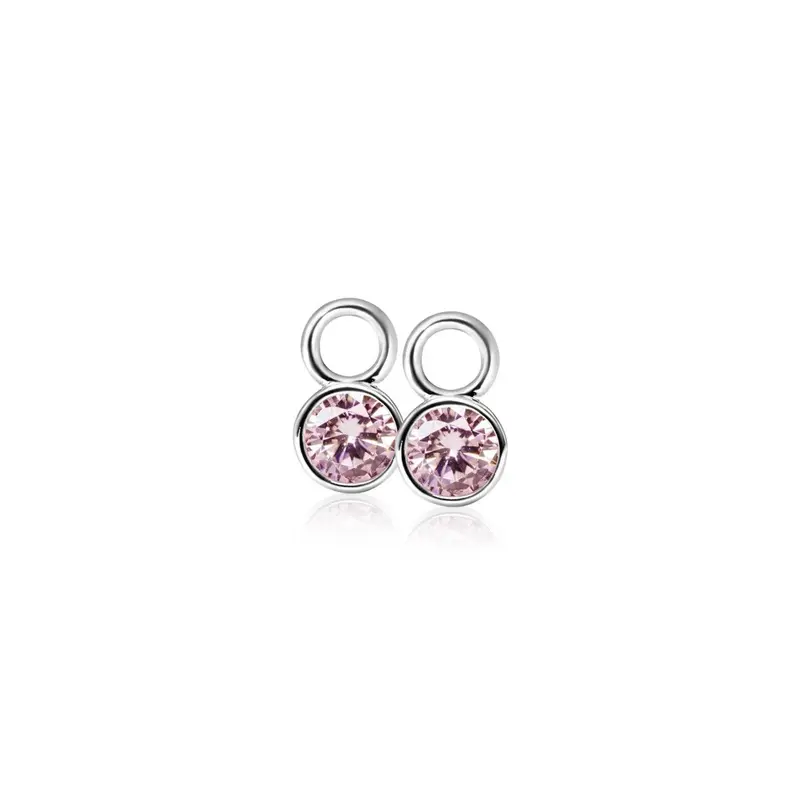 ZINZI Zilveren Oorbedels met Roze Zirkonia ZICH1486R