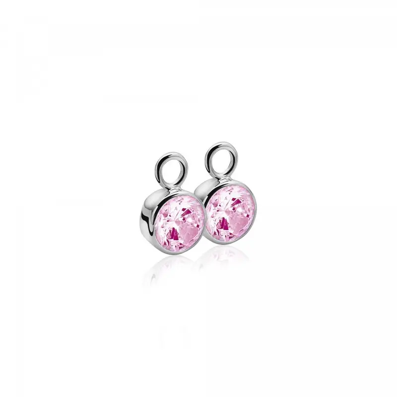 ZINZI Zilveren Oorbedels met Roze Zirkonia ZICH186R