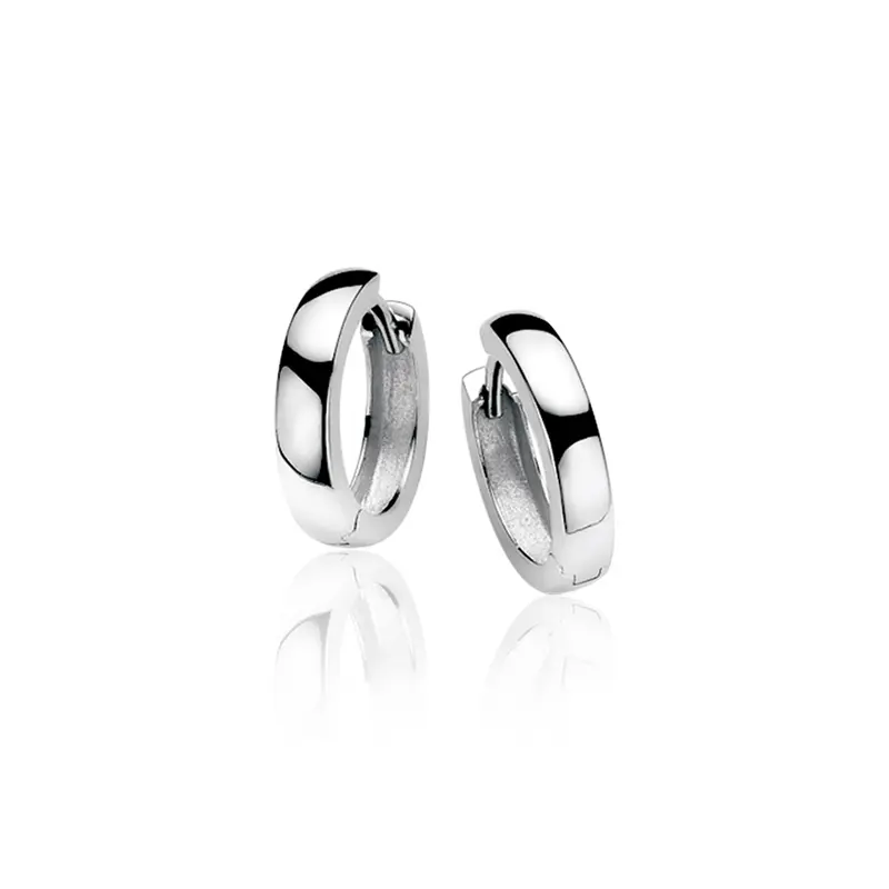 Zinzi zilveren oorbellen 15 x 3mm glad met luxe klapsluiting ZIO191