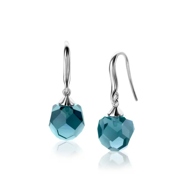 ZINZI Zilveren Oorbellen met Blauwe Zirkonia ZIO266B