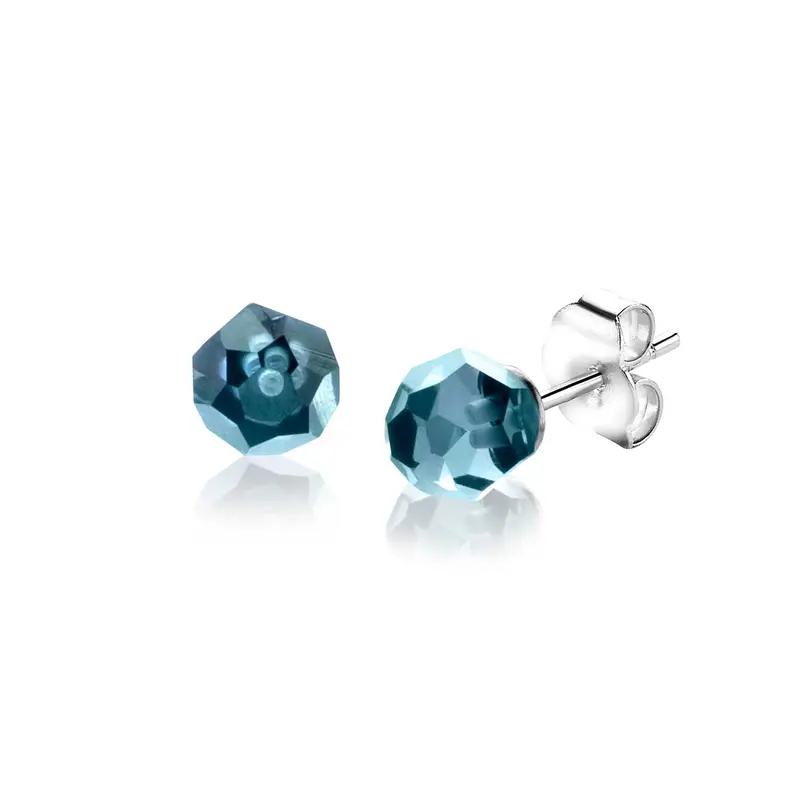 ZINZI Zilveren Oorknoppen met Blauwe Kleursteen ZIO1317B