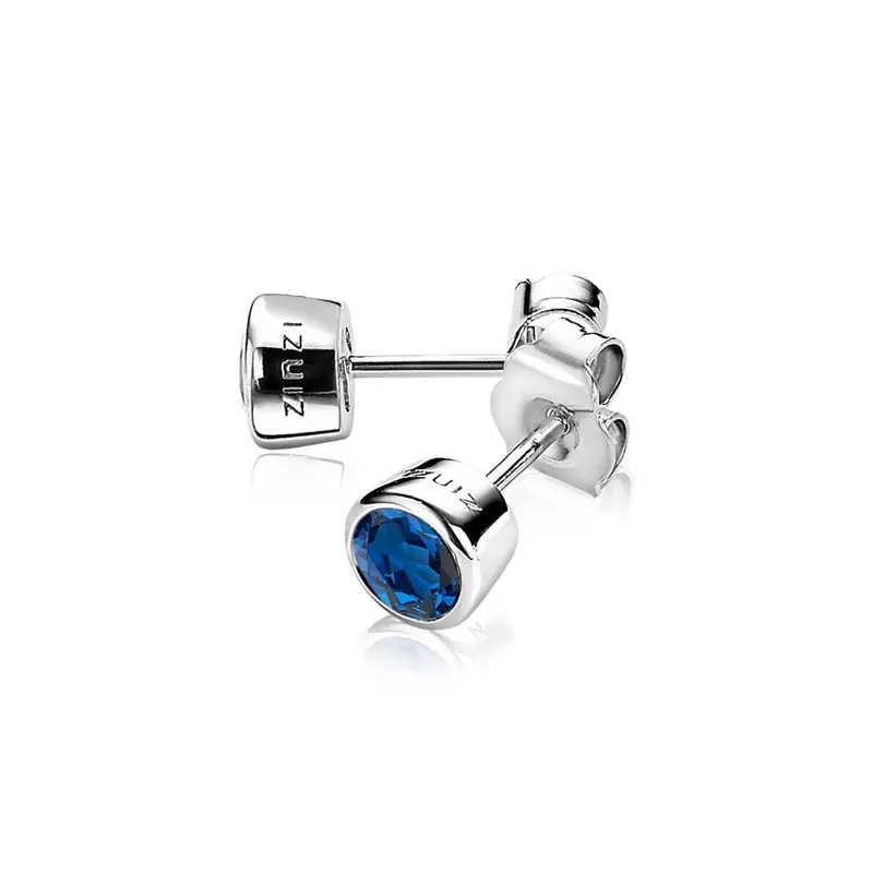 ZINZI Zilveren Oorknoppen met Blauwe Zirkonia ZIO322DB