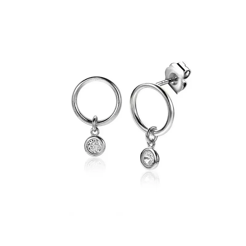 ZINZI Zilveren Oorknoppen met Witte Zirkonia ZIO2200