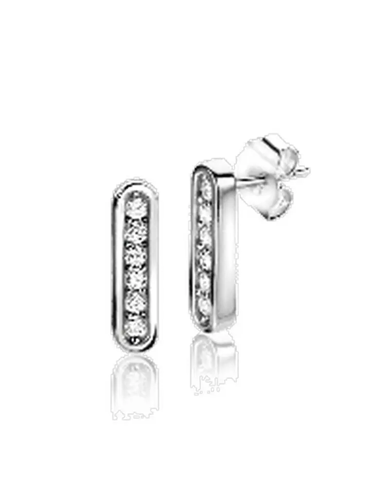 ZINZI Zilveren Oorknoppen met Witte Zirkonia ZIO2270