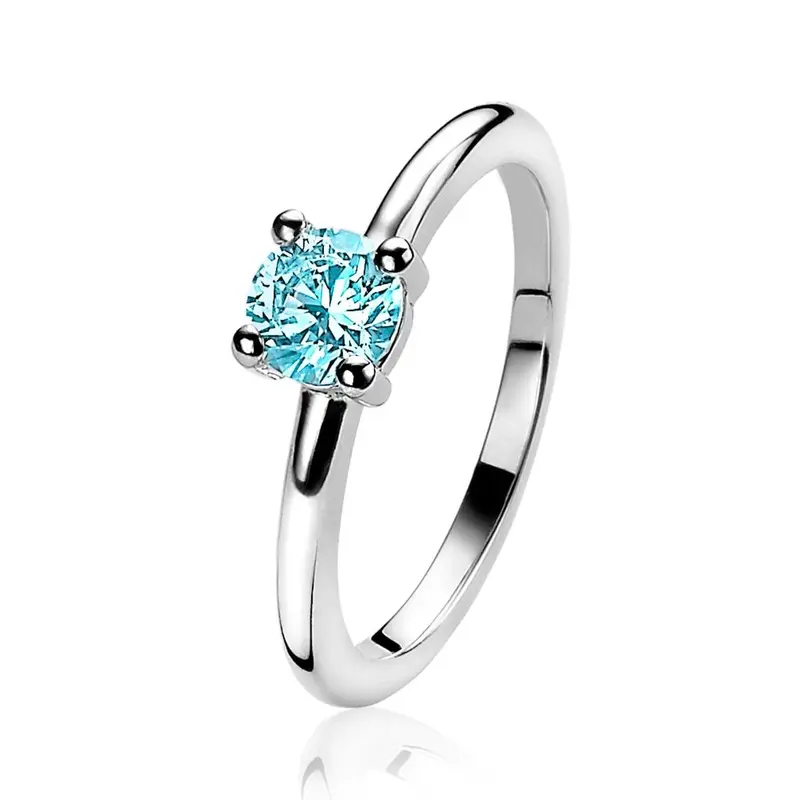 ZINZI Zilveren Ring met Blauwe Zirkonia ZIR1300B