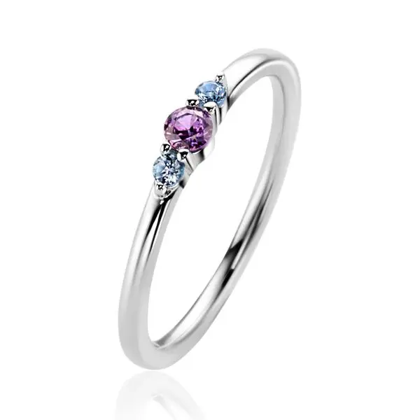 ZINZI Zilveren Ring met Blauwe Zirkonia ZIR2564